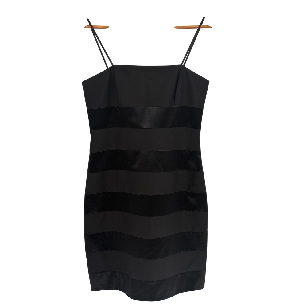 Laundry By Design Dress Mini Cocktail Formal Women 8 Black Sleeveless Satin New‎